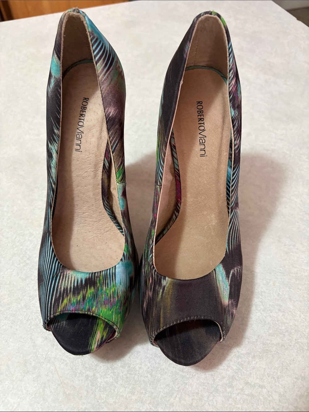 Roberto Vianni Multicolor Open-Toe Heels